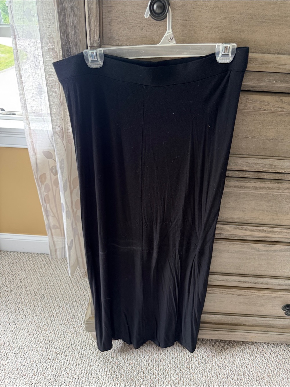 LOFT Black Maxi Skirt with Smooth A-Line Fall
